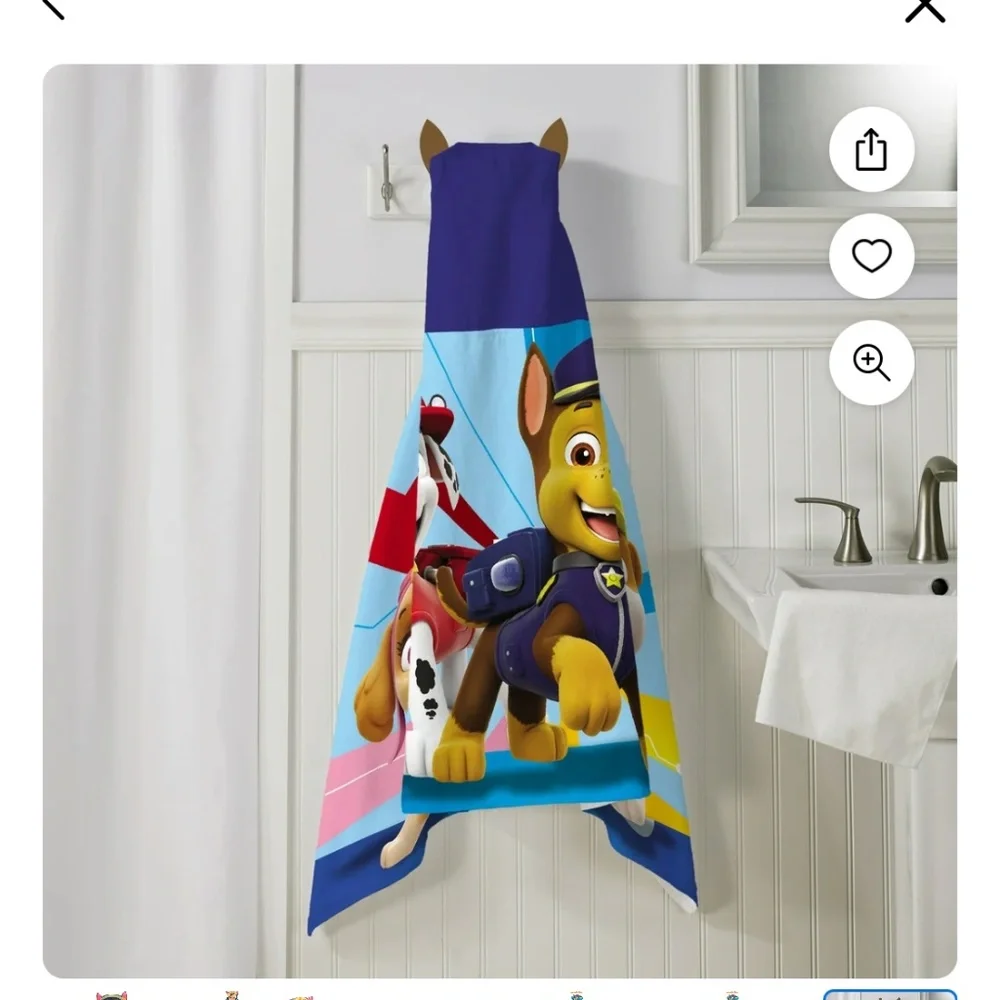 Paw Patrol Chase Kids Cotton Hooded Towel 24”x50” NWT